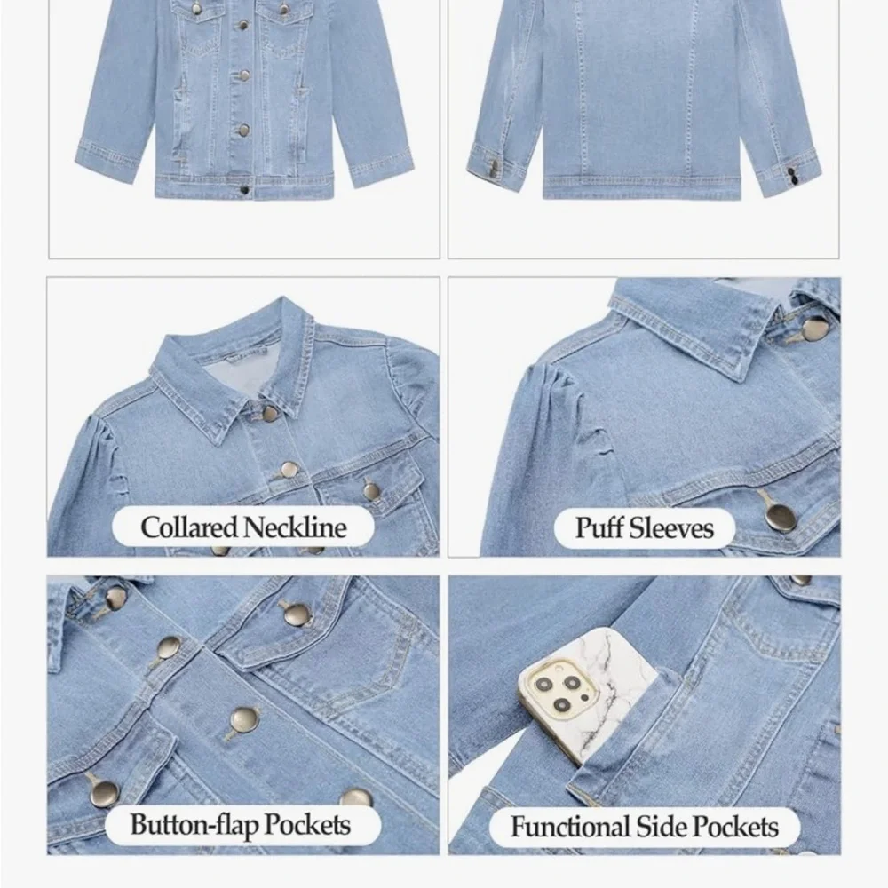 LN Women's White Denim Jacket - Picture 6 of 9